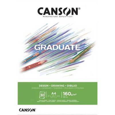Canson Graduate Çizim Defteri Beyaz A4 160gr 30 Sayfa