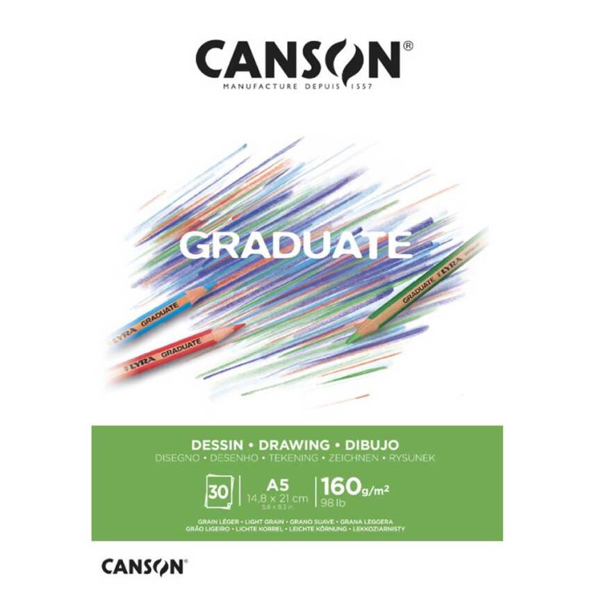 Canson Graduate Drawing Notebook White A5 160gsm 30 Pages - 1