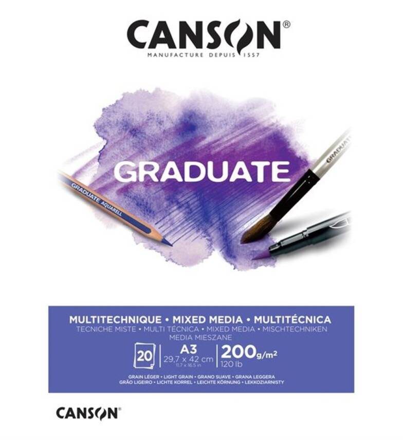 Canson Graduate Mix Media A3 200G 20 Sayfa - 1