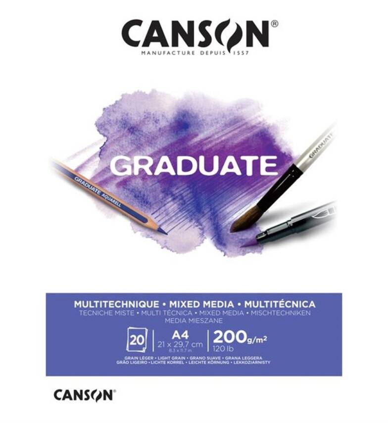 Canson Graduate Mix Media A4 200G 20 Pages - 1