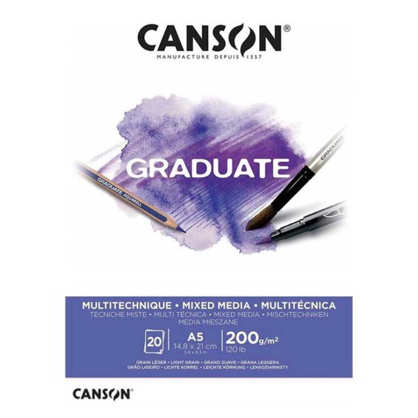 Canson Graduate Mix Media A5 200G 20Pages - 1