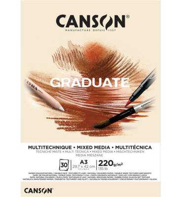 Canson Graduate Mix Media Natural 220G 30 Pages A3