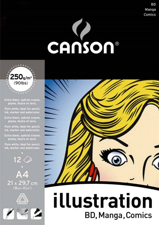 Canson Manga and Illustration Notebook 250 Gr A4 12 Pages - 1