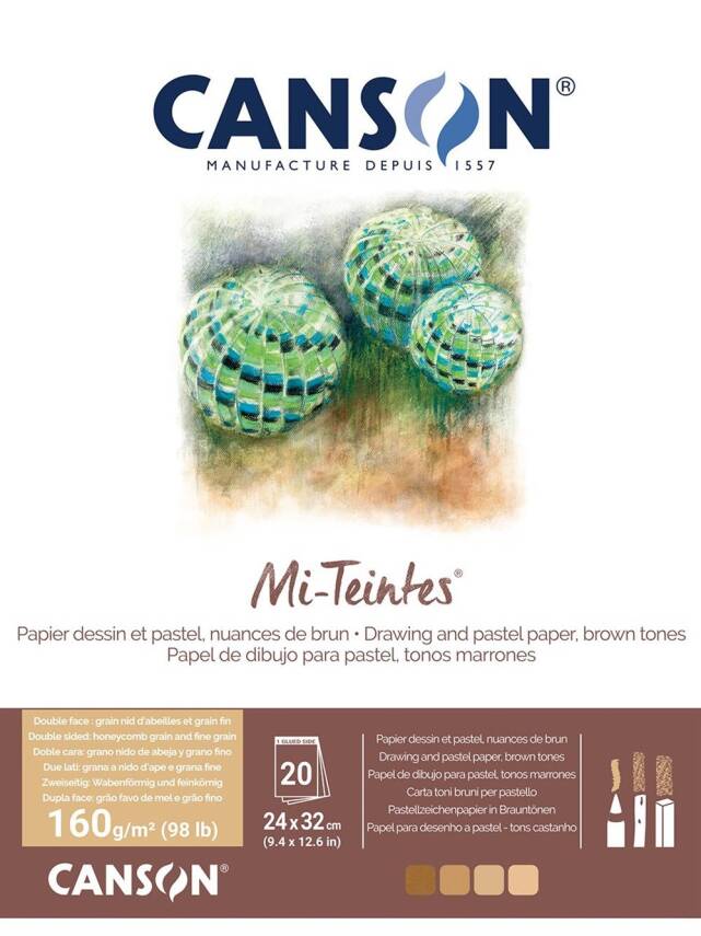 Canson Mi-Teintes Pastel Notebook 160 gr 24x32 cm 20 pages Coffee Tones - 2