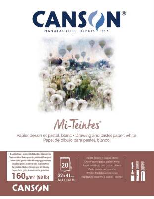 Canson Mi-Teintes Pastel Notebook 160 gr 32x41 cm 20 pages White