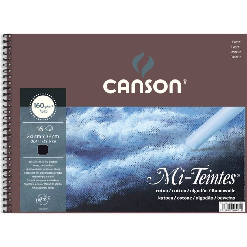 Canson Mi-Teintes Spiral Pad Black 160gr 24x32cm 16 Pages - 1