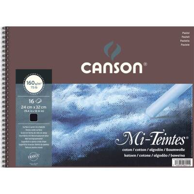 Canson Mi-Teintes Spiral Pad Black 160gr 24x32cm 16 Sayfa