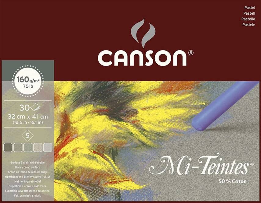 Canson Mi-Teintes Spiral Pad Grey 160gr 32x41cm 30 Pages - 1