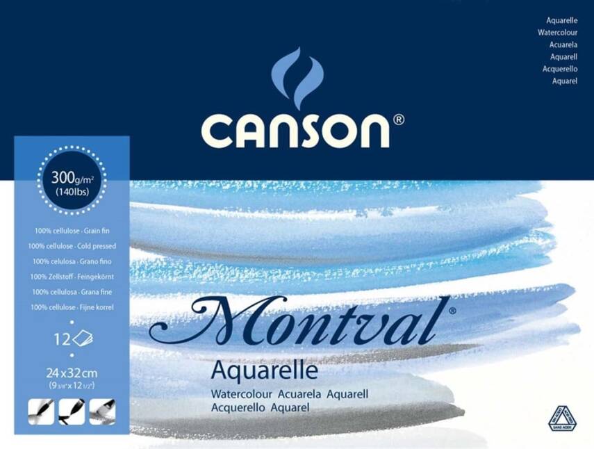 Canson Montval Watercolor Block Grainy 300 Gr 12 Pages 24X32 Cm - 1