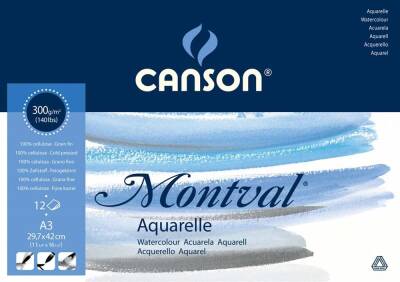 Canson Montval Watercolour Block Grainy 300 Gr 12 Pages A3 - 1