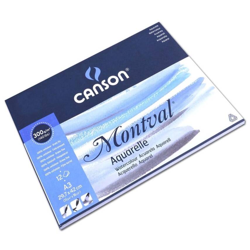 Canson Montval Watercolour Block Grainy 300 Gr 12 Pages A3 - 2