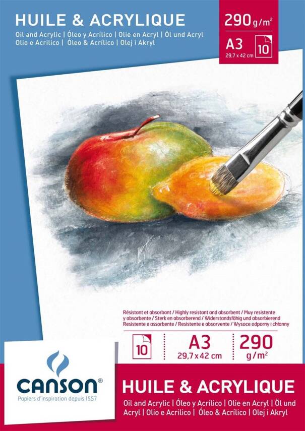 Canson Oil Paint and Acrylic Notebook 290 Gr A3 10 Pages - 1