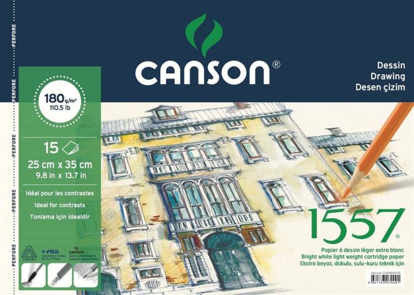 Canson Resim ve Çizim Defteri 180 Gr 25X35 15 Sayfa Resim Defteri - 1