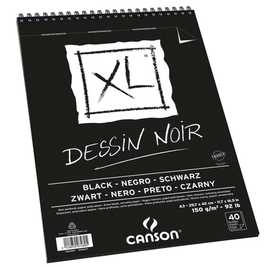 Canson Xl Black Spiral Block 150 Gr A3 40 Pages - 1