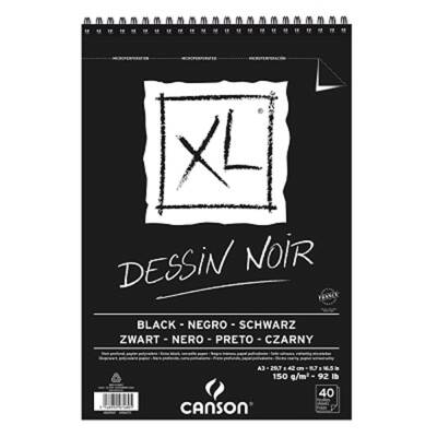 Canson Xl Black Spiral Block 150 Gr A3 40 Pages