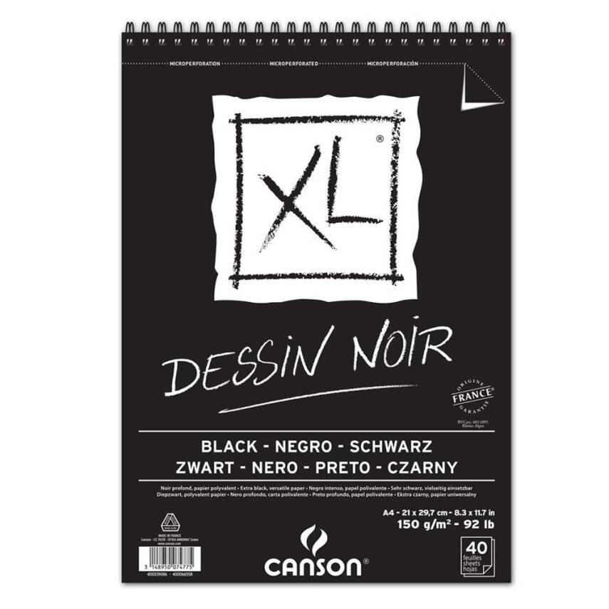 Canson Xl Black Spiral Block 150 Gr A4 40 Pages - 1