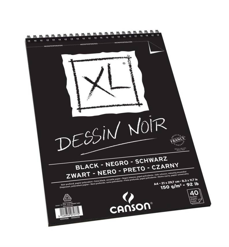Canson Xl Black Spiral Block 150 Gr A4 40 Pages - 2