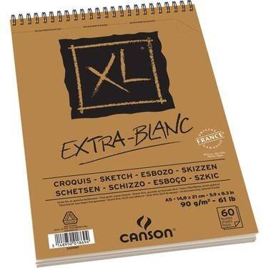 Canson XL Ekstra Beyaz Eskiz Defteri 90 gr. A5 60 Sayfa - 1