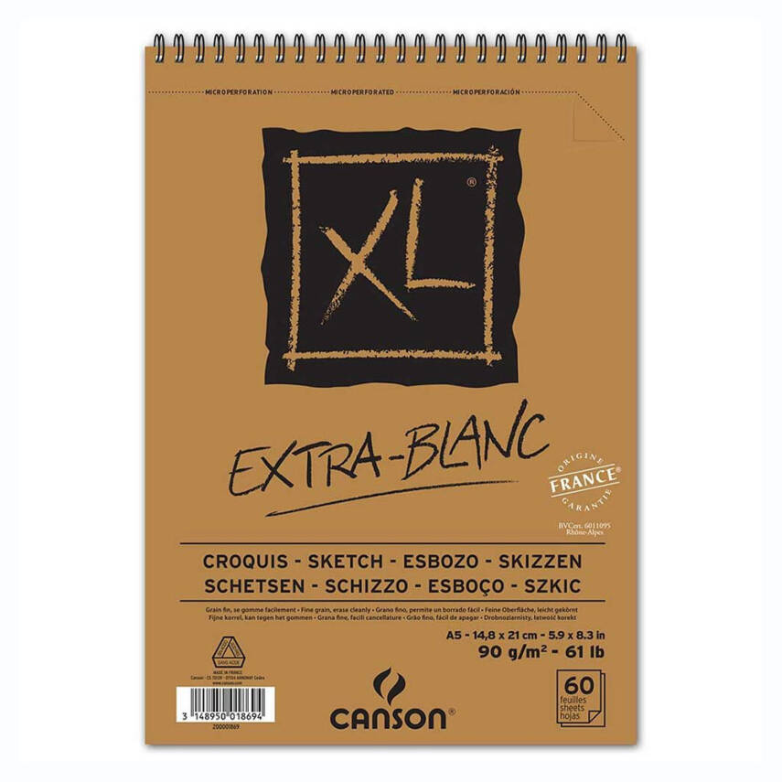 Canson XL Extra White Sketchbook 90gsm A5 60 Pages - 1