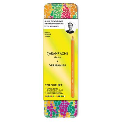 Caran d'Ache Germanier Dry Colour Pencil Set, 13 Colours - 1