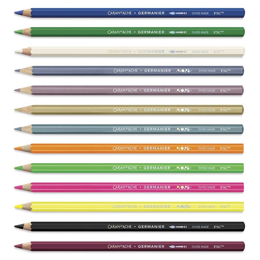 Caran d'Ache Germanier Dry Colour Pencil Set, 13 Colours - 4