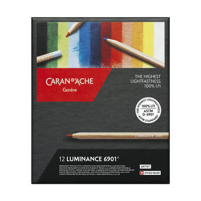 Caran d'Ache Luminance 6901 Kuru Boya Kalem Seti 12 Renk (1)