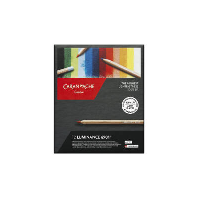 Caran d'Ache Luminance 6901 Kuru Boya Kalem Seti 12 Renk - 3