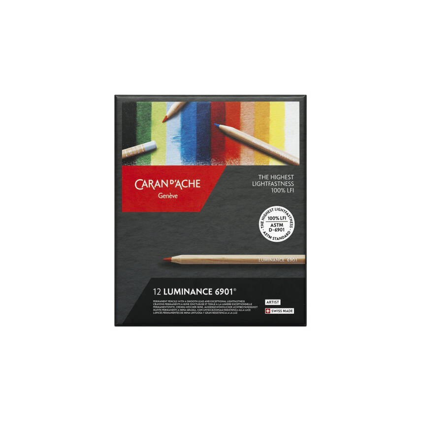 Caran d'Ache Luminance 6901 Kuru Boya Kalem Seti 12 Renk - 3