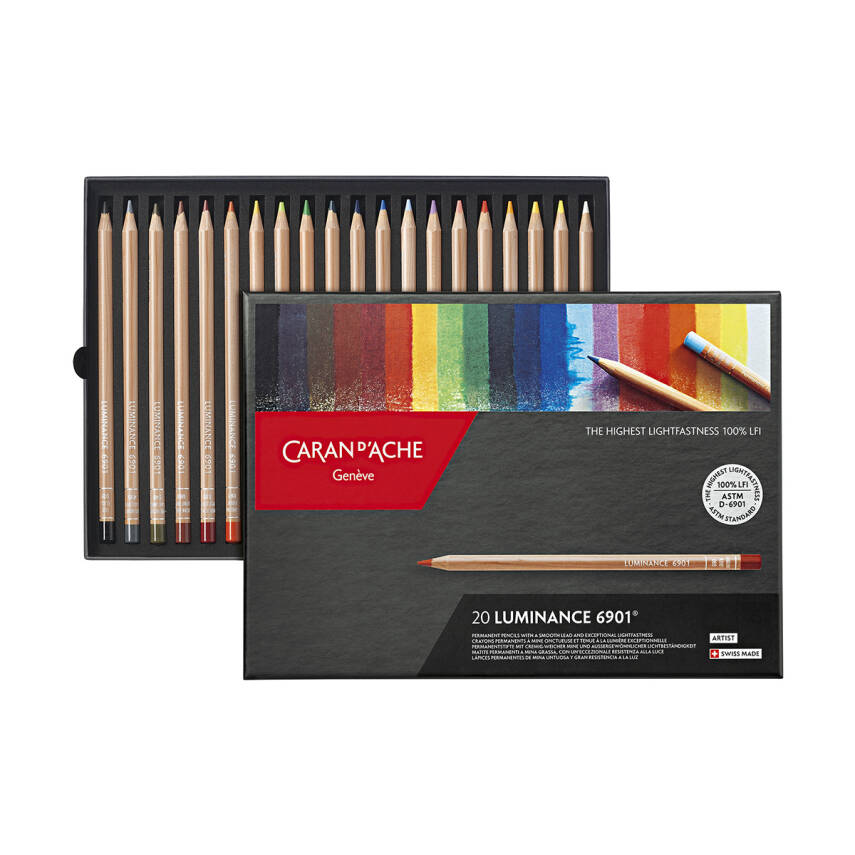 Caran d'Ache Luminance 6901 Kuru Boya Kalem Seti 20 Renk - 1