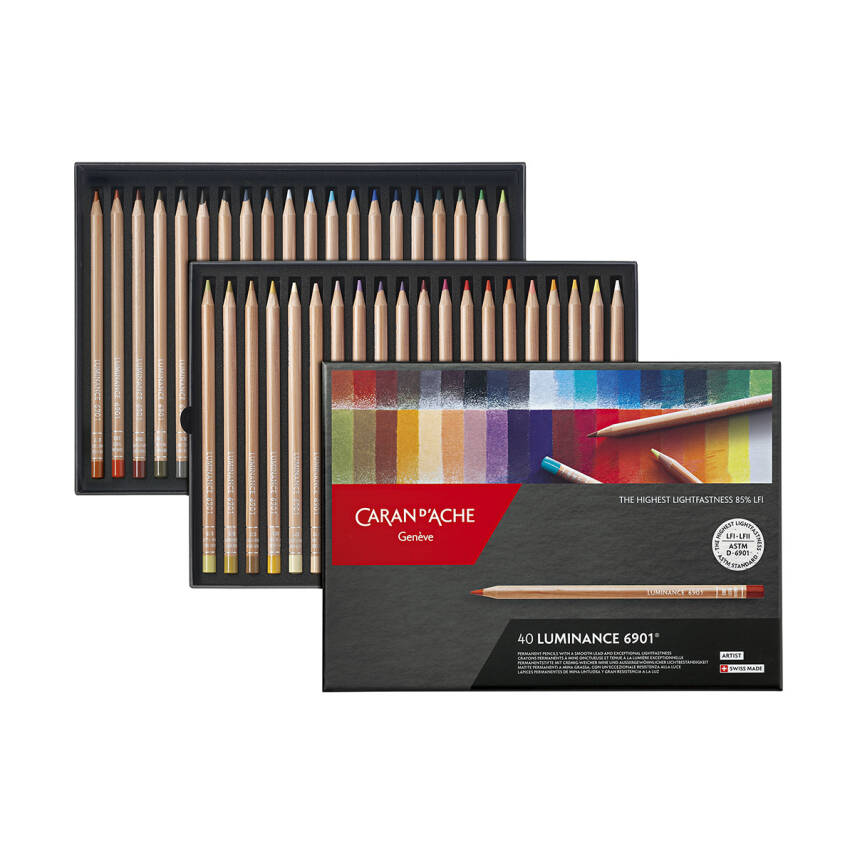 Caran d'Ache Luminance 6901 Kuru Boya Kalem Seti 40 Renk - 1