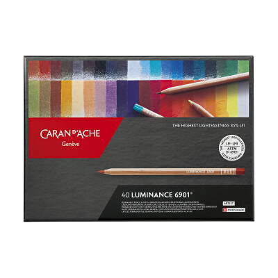 Caran d'Ache Luminance 6901 Kuru Boya Kalem Seti 40 Renk (1)