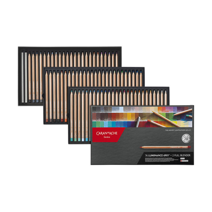 Caran d'Ache Luminance 6901 Kuru Boya Kalem Seti 76 Renk - 1