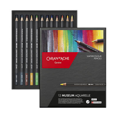 Caran d'Ache Museum Watercolour Pencil Set, 12 Colours