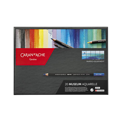 Caran d'Ache Museum Watercolour Pencil Set 20 Colours Marine Assortment (1)