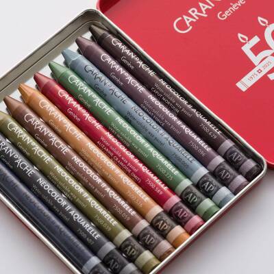 Caran d'Ache Neo Pastel Seti Dark 10 Renk - 4