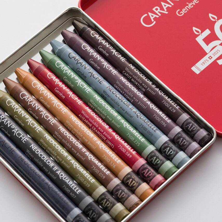 Caran d'Ache Neo Pastel Seti Dark 10 Renk - 4