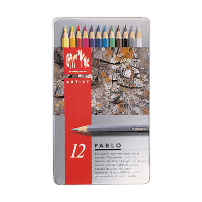 Caran d'Ache Pablo Dry Colour Pencil Set, 12 Colours (1)