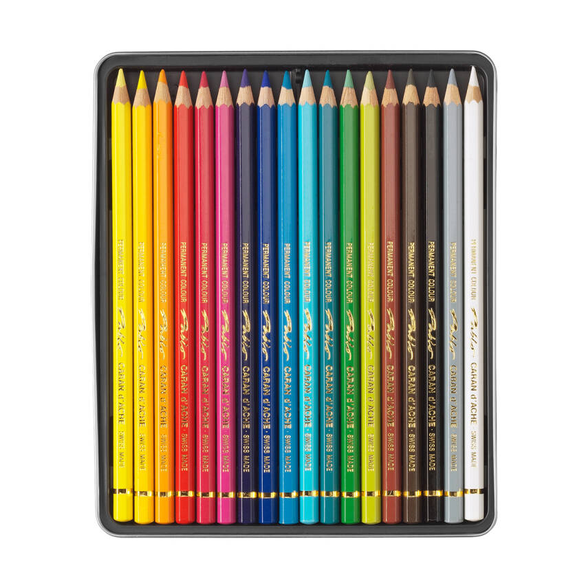 Caran d'Ache Pablo Kuru Boya Kalem Seti 18 Renk - 4