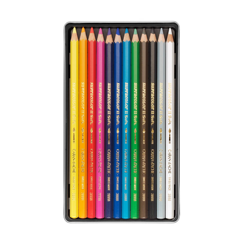 Caran d'Ache Supra Color Soft Aquarell Sulu Boya Kalem Seti 12 Renk - 3