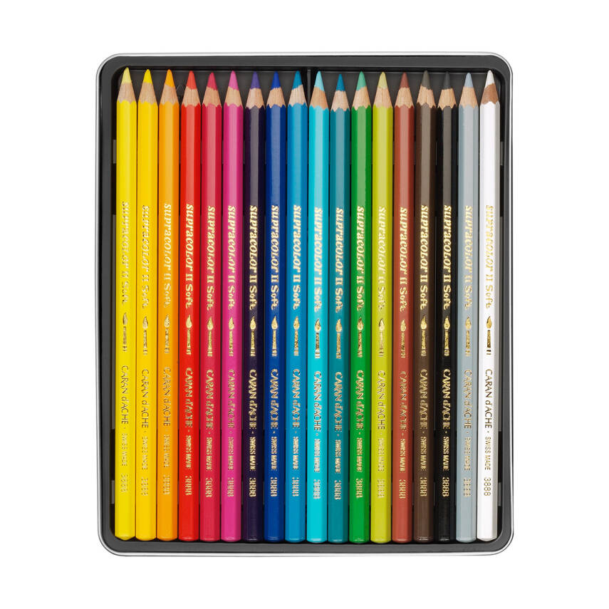 Caran d'Ache Supra Color Soft Aquarell Sulu Boya Kalem Seti 18 Renk - 4