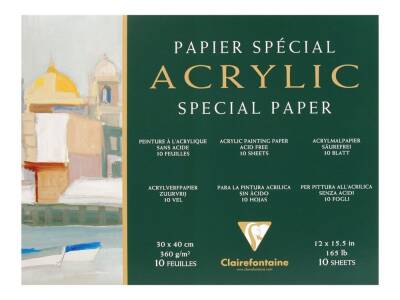 Clairefontaine Acrylic Block 360g. 10 Sheets - 30x40cm - 1