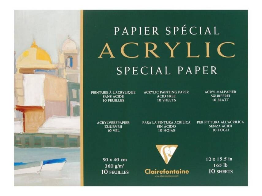 Clairefontaine Acrylic Block 360g. 10 Sheets - 30x40cm - 2