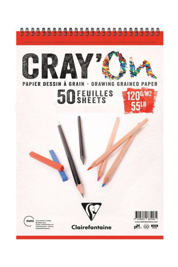 Clairefontaine Cray'On Drawing Block 120 G A5 50 Pages - 1