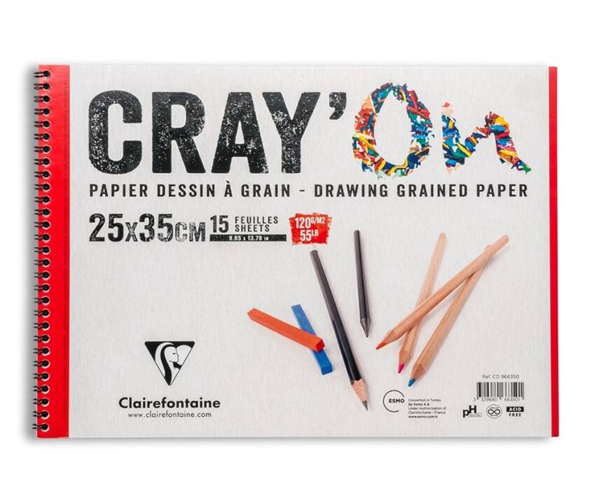 Clairefontaine Cray'On Drawing Block 25x35 120gr 15 Sheets - 1