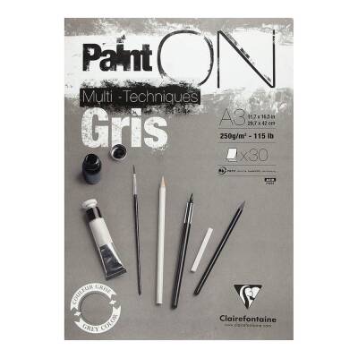 Clairefontaine Paint On Gri Teknik Blok A3 250g 30 Yaprak (1)