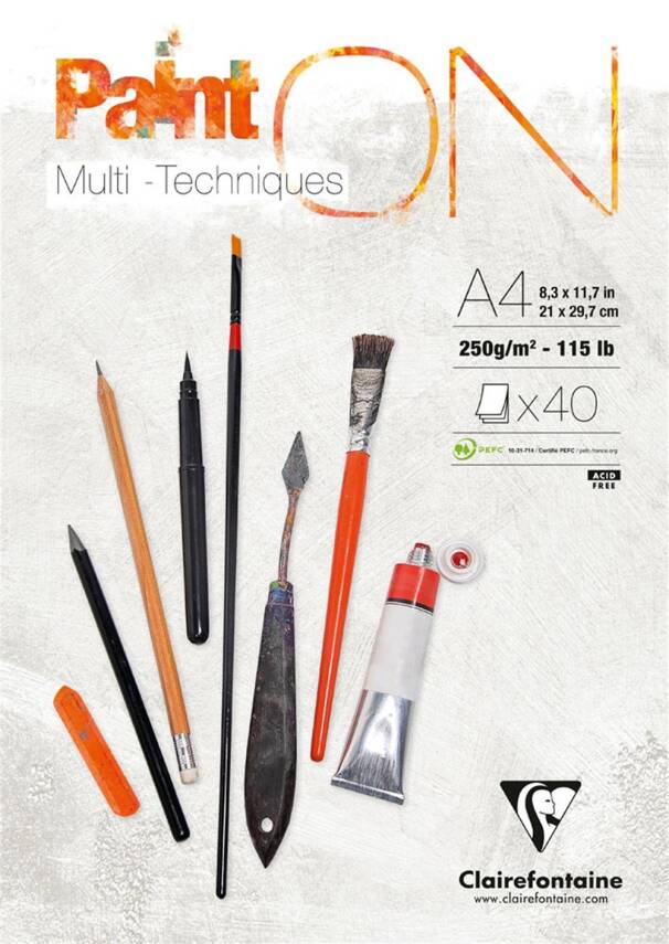 Clairefontaine Paint On Multi-Techniques Karışık Teknik Blok A4 250 Gr 40 Yaprak - 1