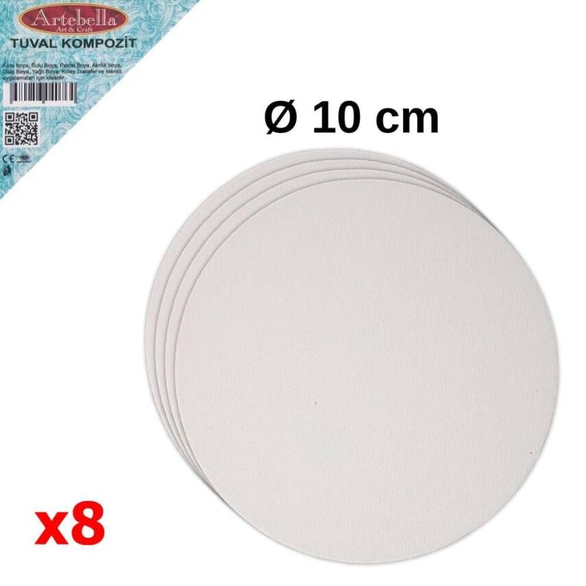 Composite Press Canvas Round 10x10 cm Set of 8 - 1