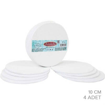 Composite Pressed Canvas Round 10x10 cm Set of 4