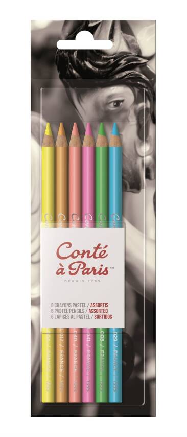 Conte A Paris Pastel Kalem Seti 6lı Karışık Renkler - 1