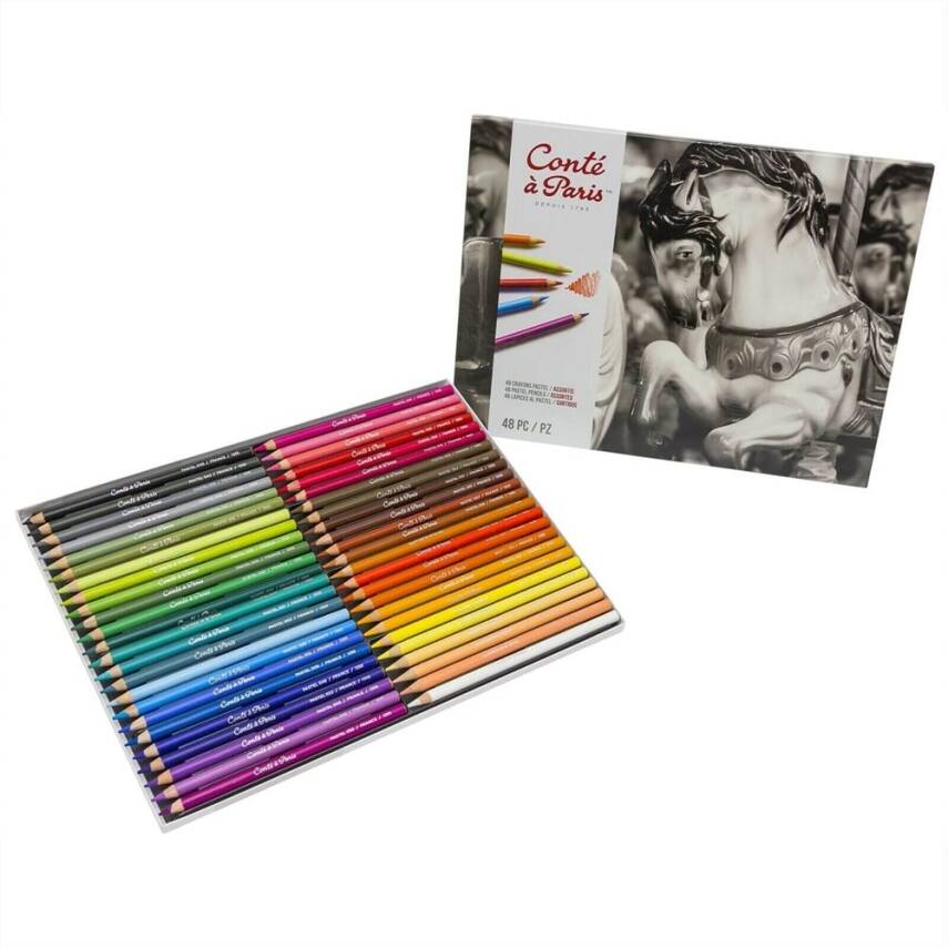 Conte A Parıs Soft Pastel Boya Kalem Seti Ass 48'Li Metal Kutu No:2184 - 1